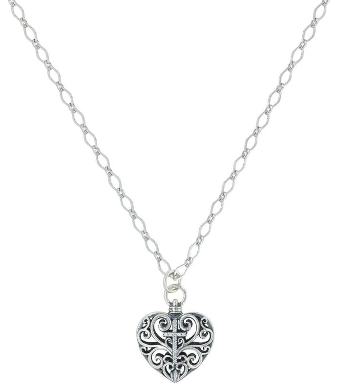 Montana Silver Cross My Heart NecklaceBk/Wh