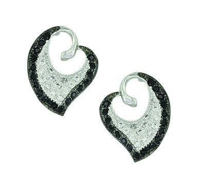 Montana Silver Dancing Hearts EarringsBk/Wh