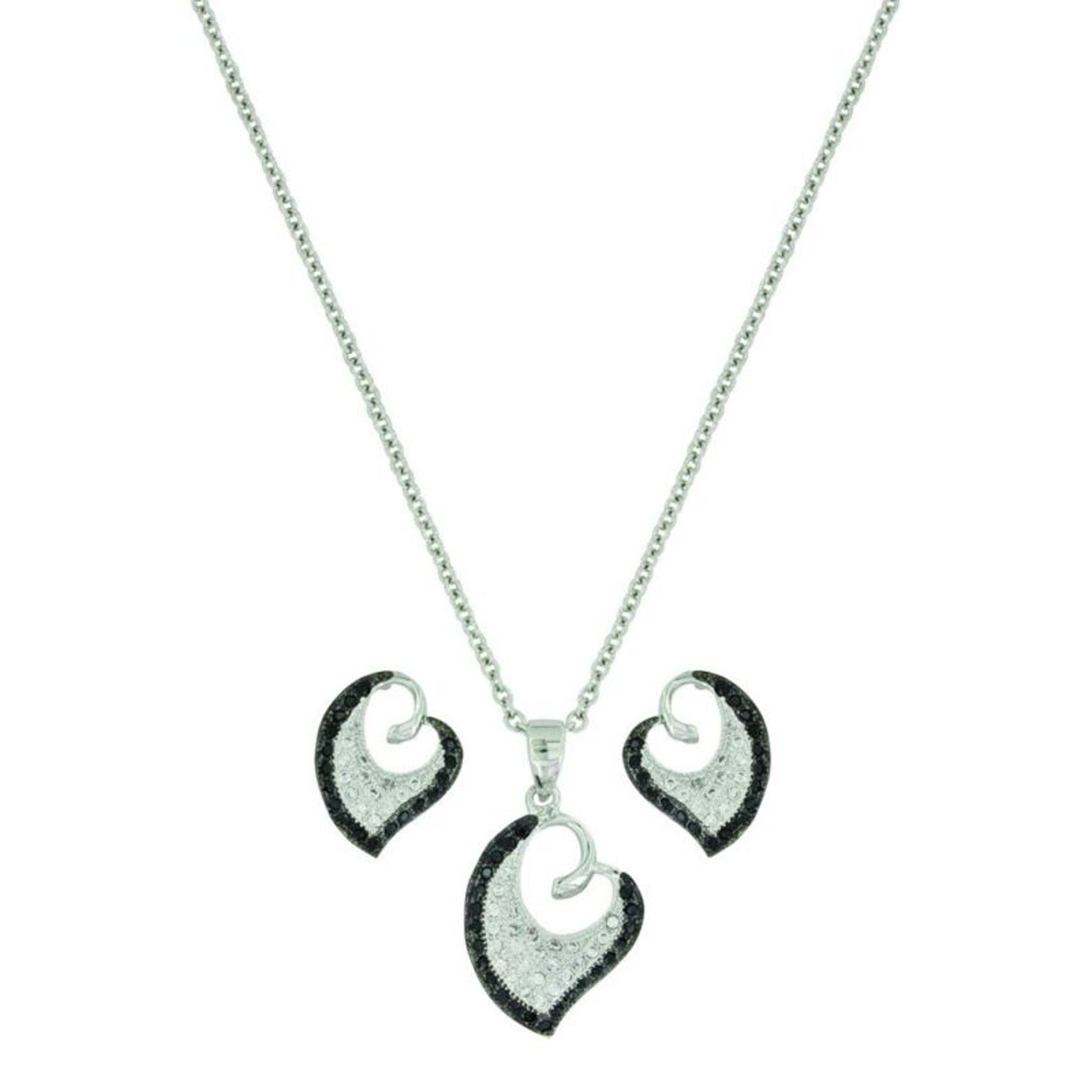 Montana Silver Dancing Hearts Jewelry SetBk/Wh