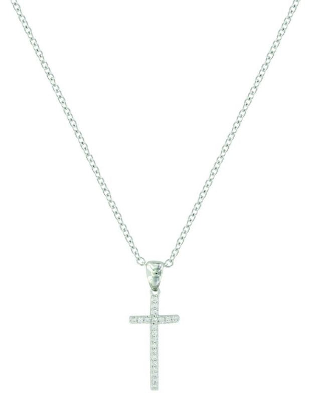 Montana Silver Elongated Cross NecklaceBk/Wh