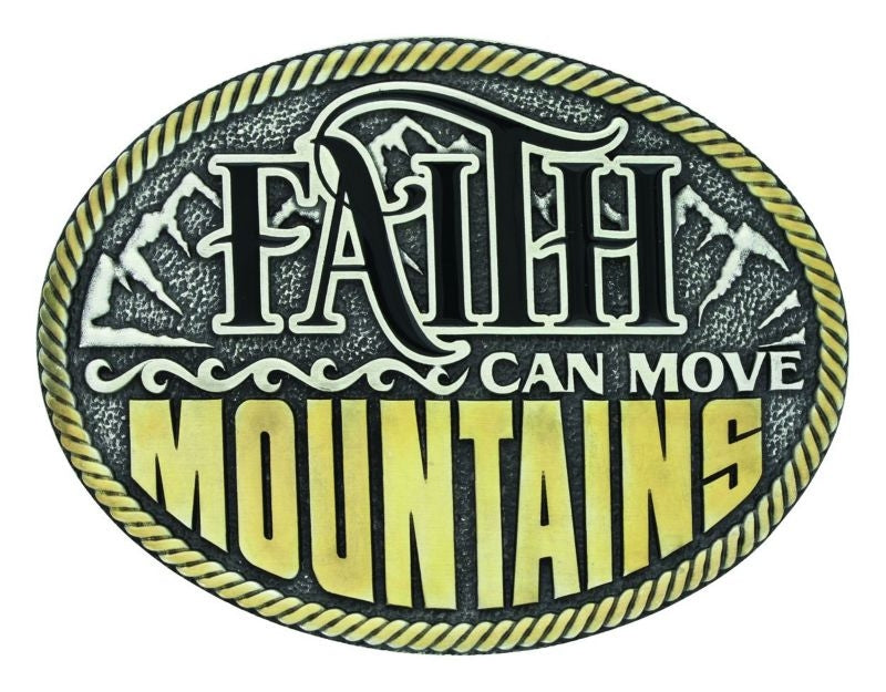 Faith Can Move Mountains Attitude Buckle Brn