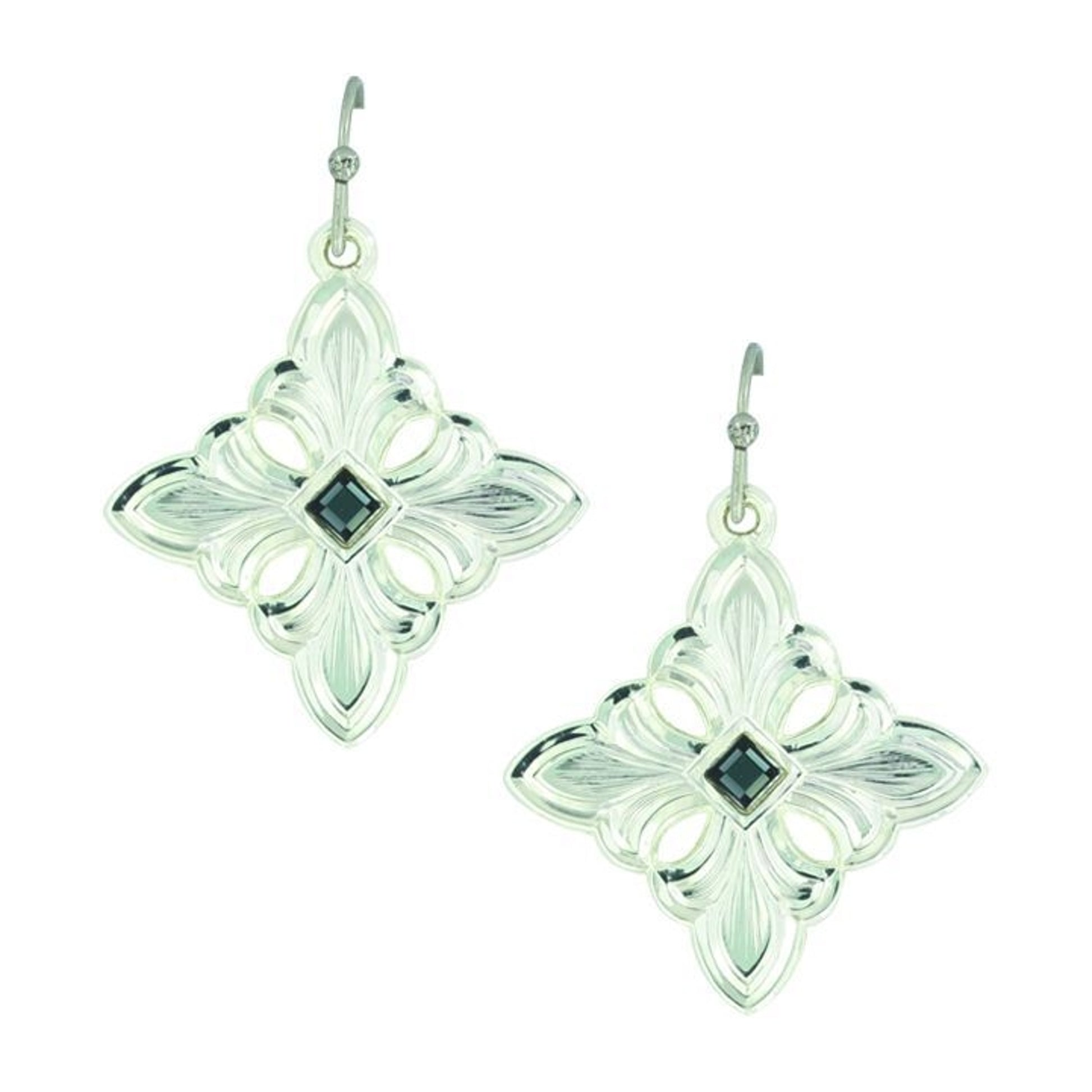 Montana Silver Flowered Cross Evening Dust Earring
