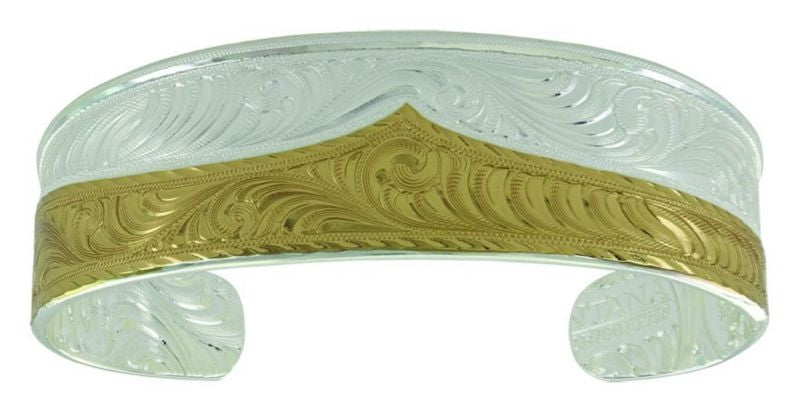 Montana Silver Golden Scallop Ripple Cuff Bracelet