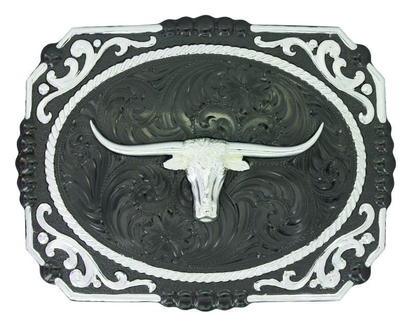 Gunmetal Cameo Filigree With Longhorn Steer Buckle Br