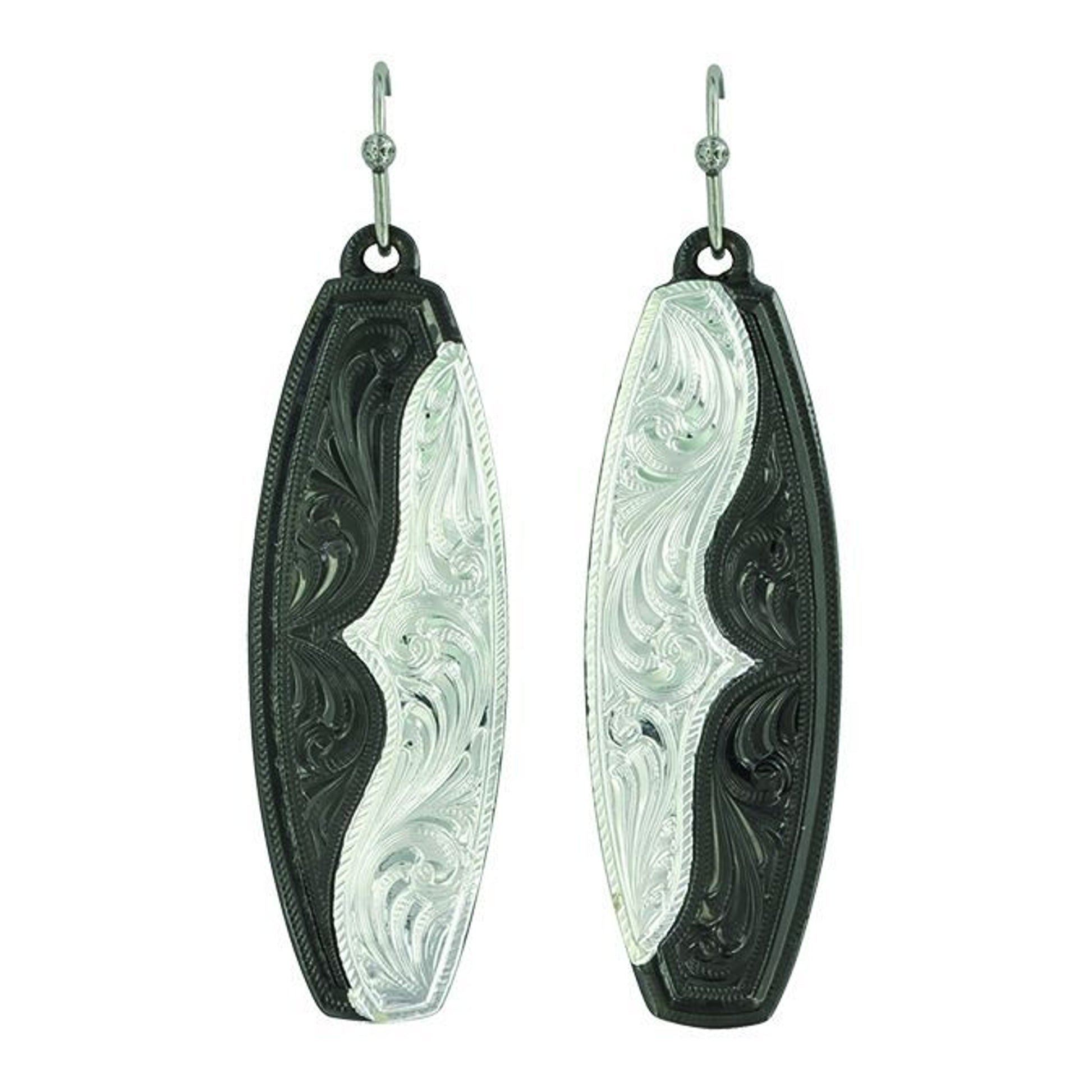 Montana Silver Gunmetal Scalloped Ripple Earrings