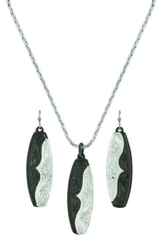 Montana Silver Gunmetal Scallop Ripple Jewelry Set