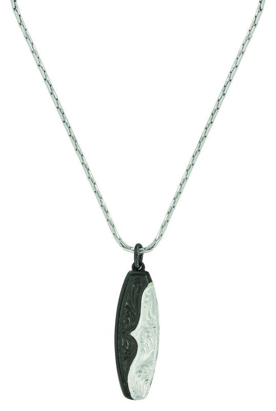 Montana Silver Gunmetal Scalloped Ripple Necklace