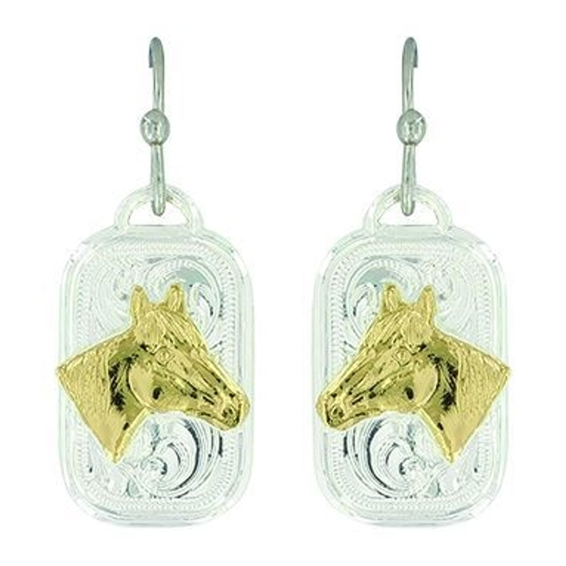 Mini Token Portrait Of A Horse Earrings