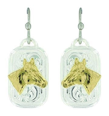 Mini Token Portrait Of A Horse Earrings