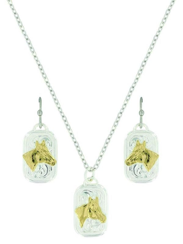 Mini Token Portrait Of A Horse Jewelry Set