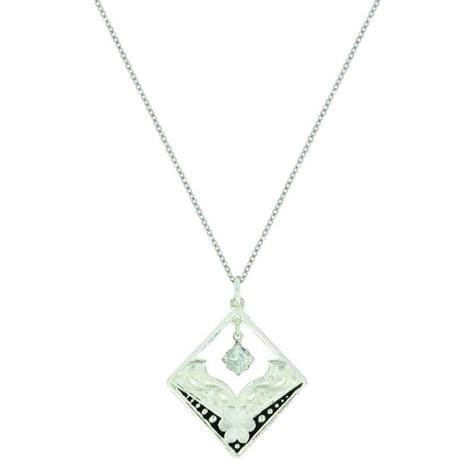 Montana Silver Moonlight Star Flower NecklaceBk/Wh
