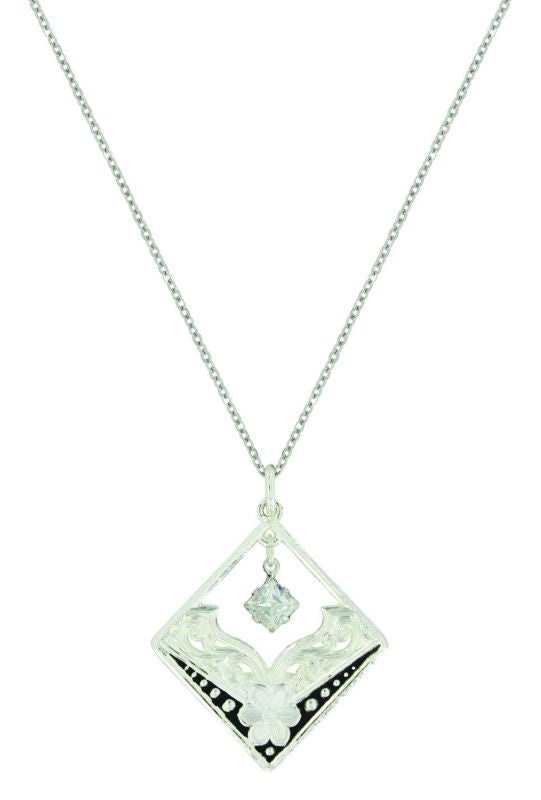 Montana Silver Moonlight Star Flower NecklaceBk/Wh
