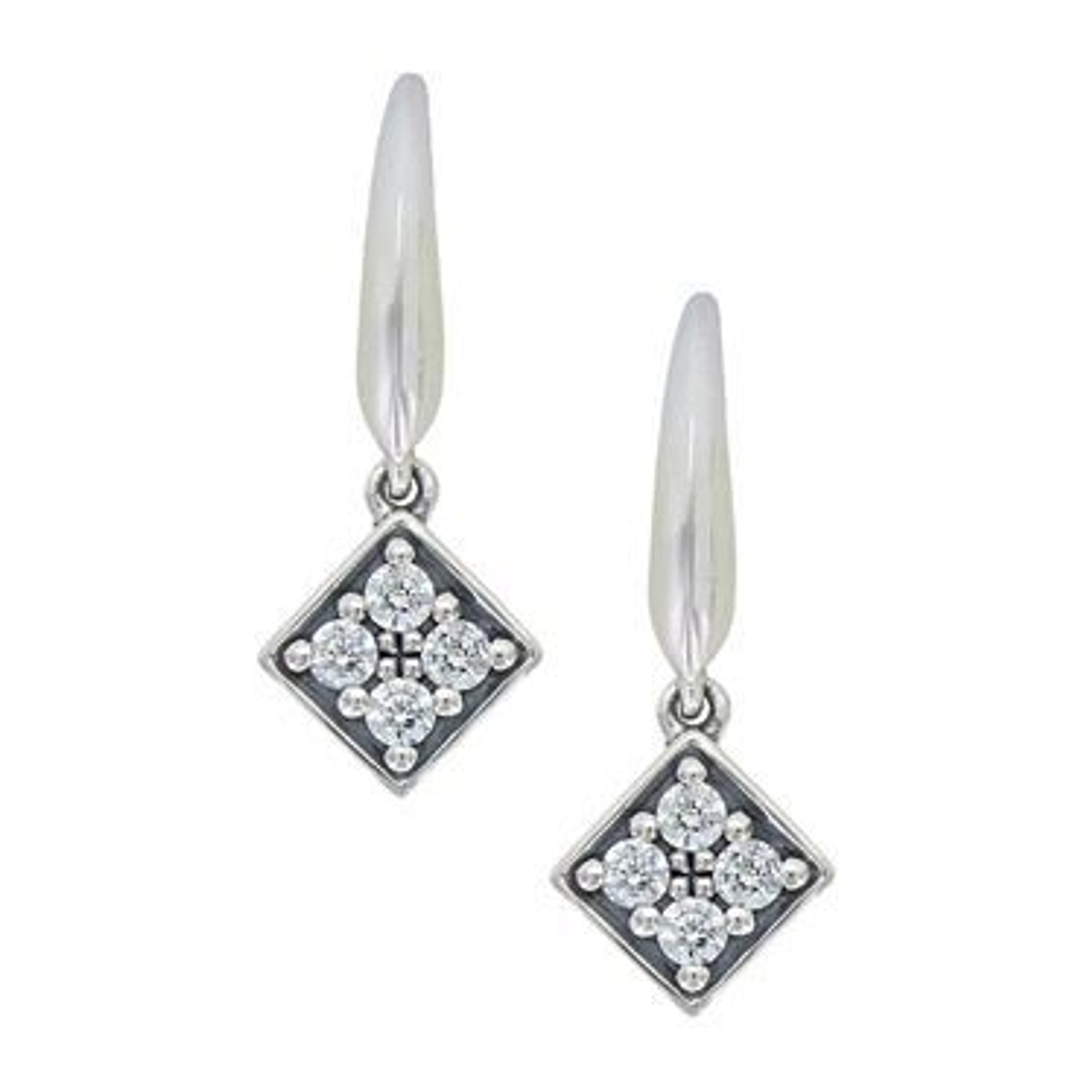 Montana Silver Mosaic French Hook EarringsBk/Wh