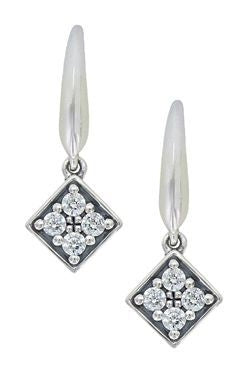Montana Silver Mosaic French Hook EarringsBk/Wh