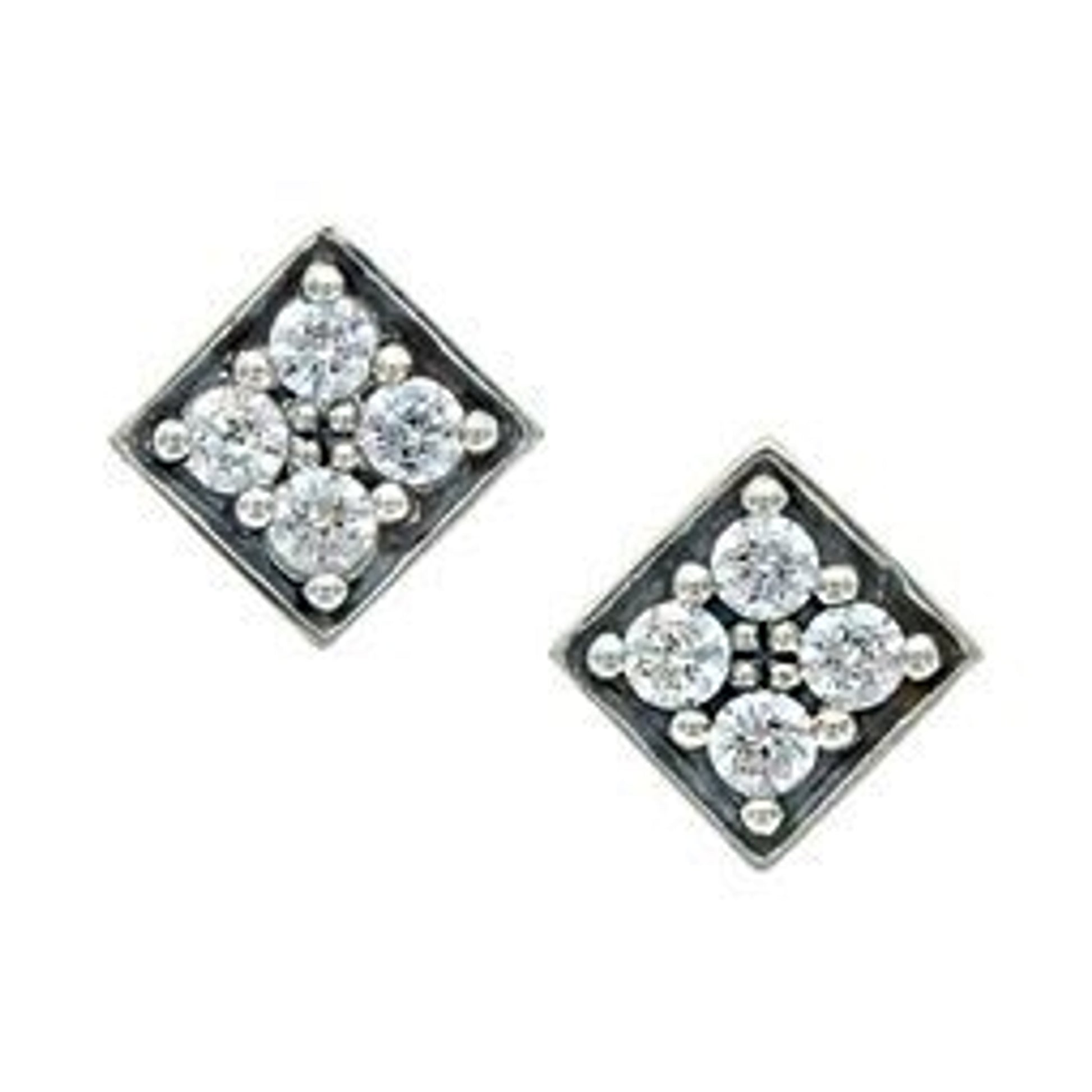 Montana Silver Mosaic Post EarringsBk/Wh