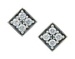 Montana Silver Mosaic Post EarringsBk/Wh