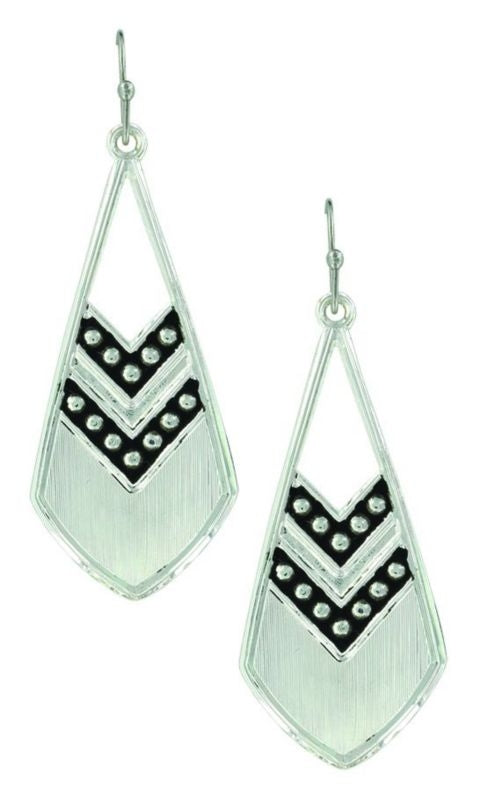 MontanaSilver Odds Are Chevron FeatherEarringBk/Wh