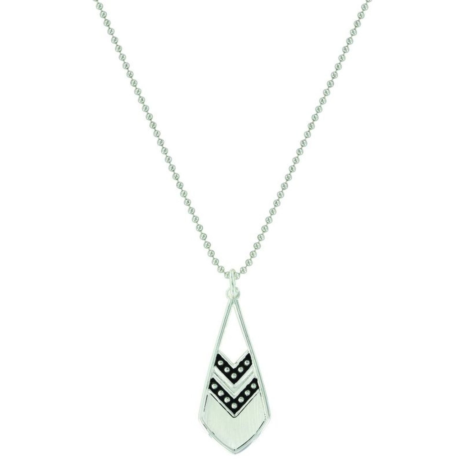MontanaSilverOdds Are Chevron FeatherNecklaceBk/Wh