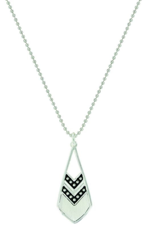 MontanaSilverOdds Are Chevron FeatherNecklaceBk/Wh