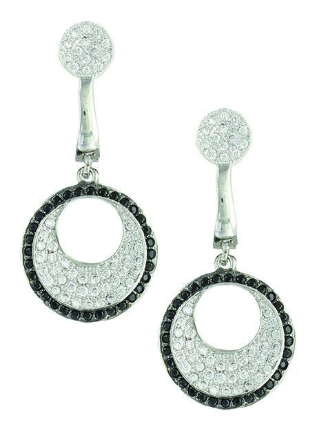 Montana Silver Pierced Circle EarringsBk/Wh