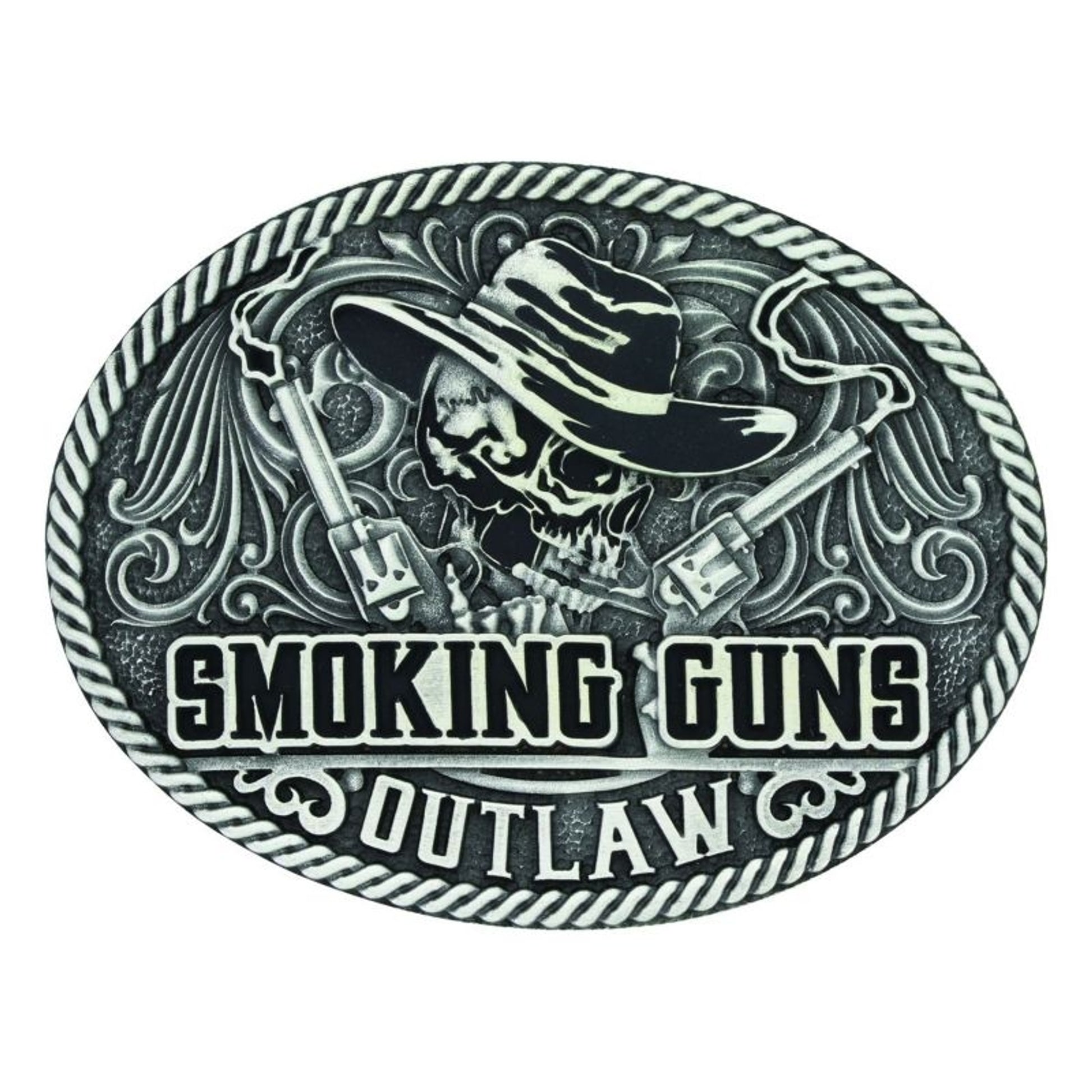 Montana Smoking Guns Outlaw Attitude Buckle Br/Rd