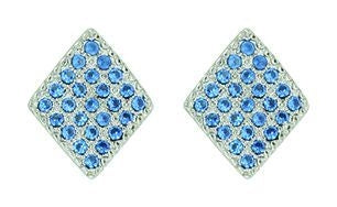 Montana Silver Tiny Aqua Diamond EarringsBk/Wh