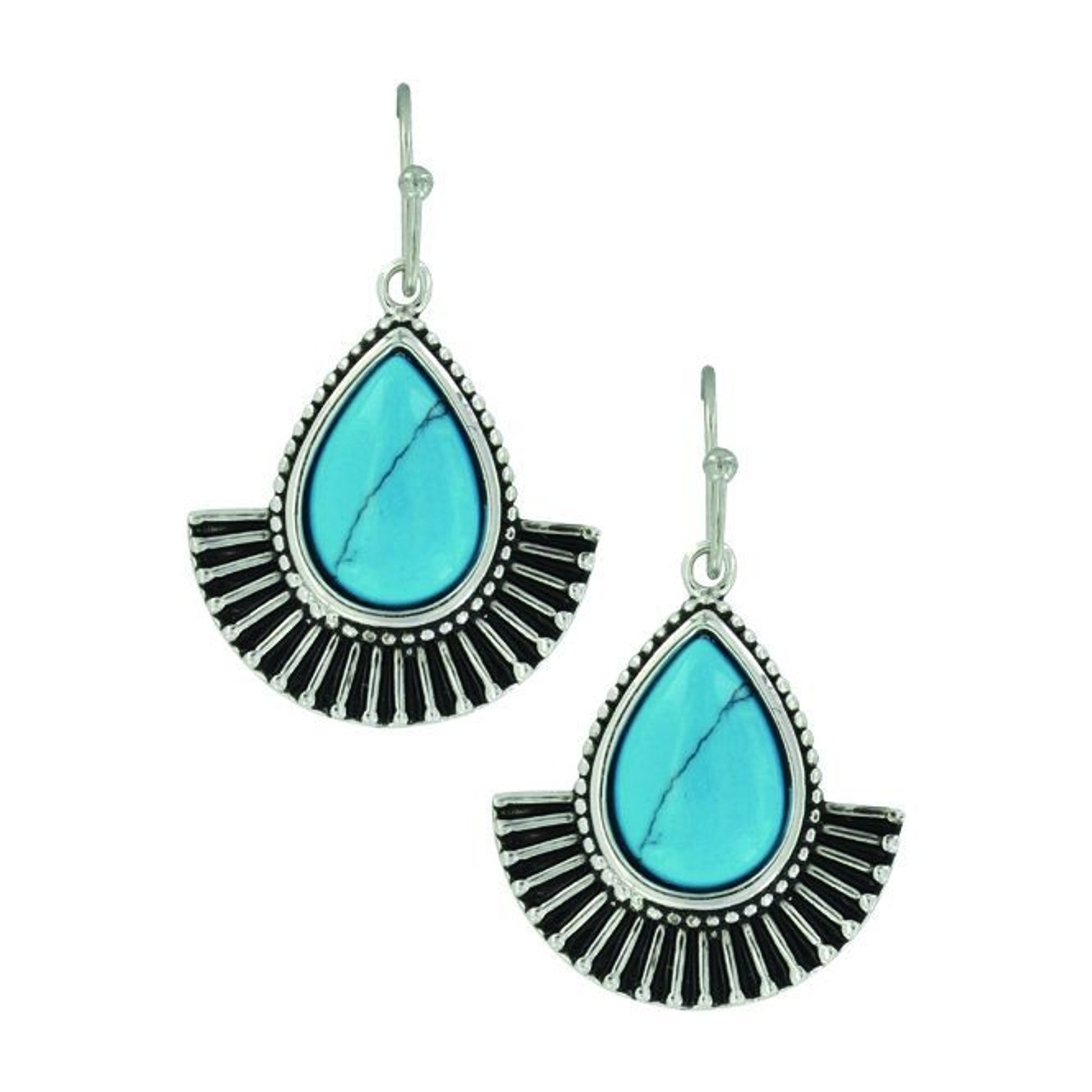 Montana Silver Twirling Turquoise EarringsBk/Wh