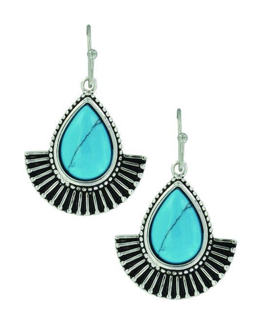Montana Silver Twirling Turquoise EarringsBk/Wh