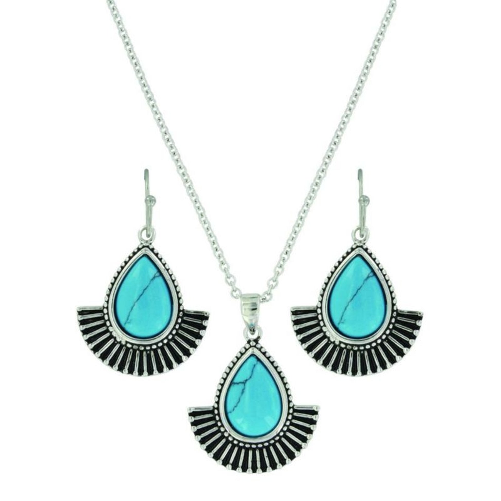 Montana Silver Twirling Turquoise Jewelry SetBk/Wh