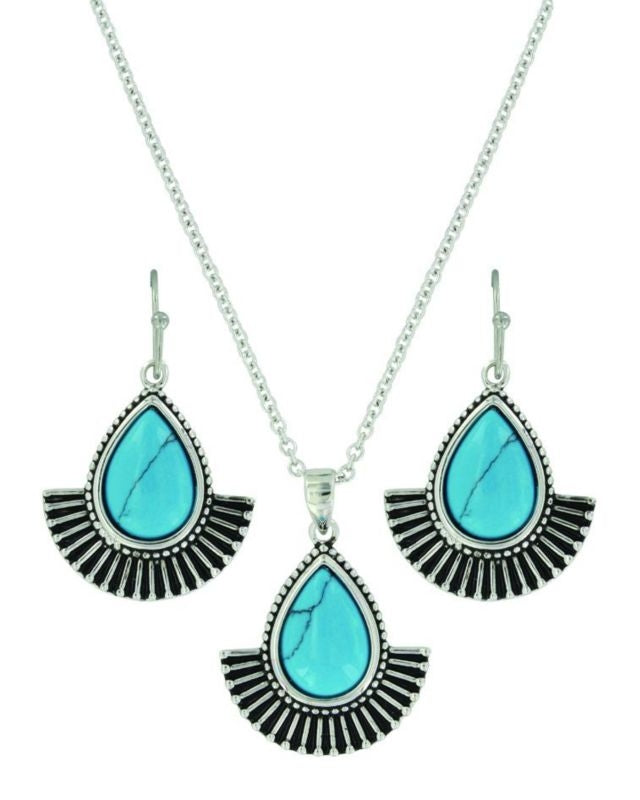 Montana Silver Twirling Turquoise Jewelry SetBk/Wh