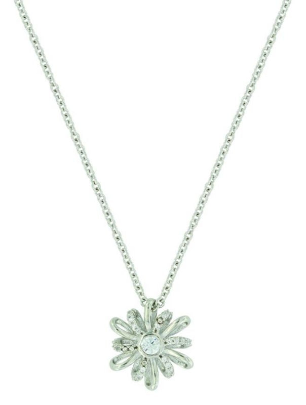 Montana Silver Twisted Tinsel Bow NecklaceBk/Wh
