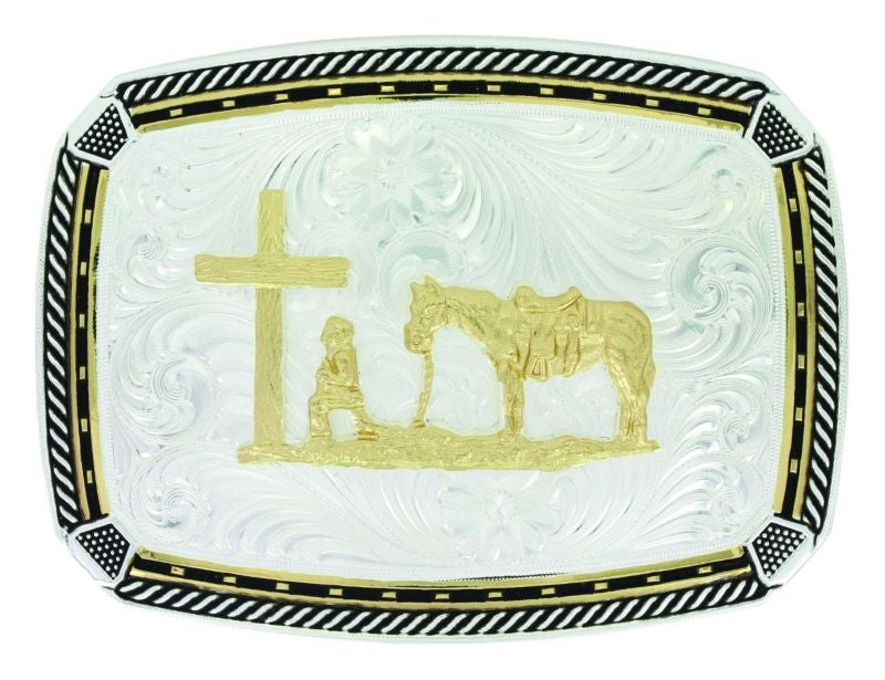 2Tone Fastened At All Four Corners Buckle Brn