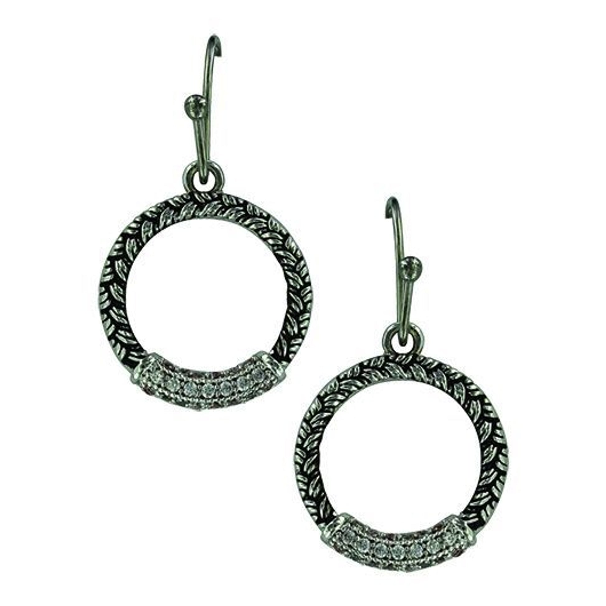 Montana Silver Woven Wheat Braid EarringsBk/Wh