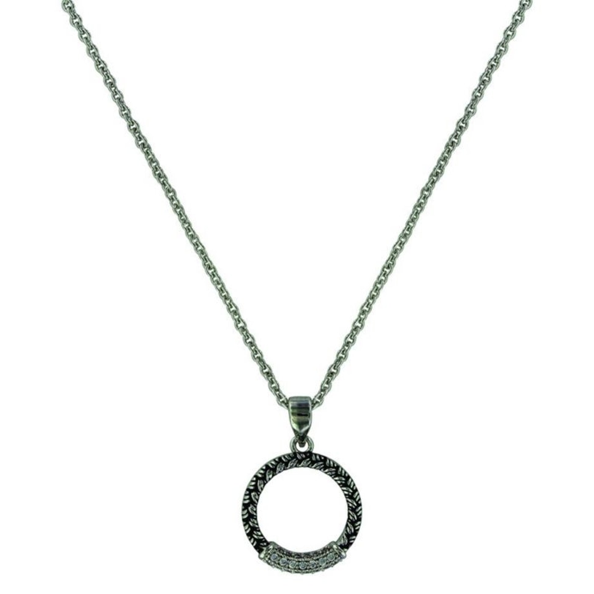 Montana Silver Woven Wheat Braid NecklaceBk/Wh