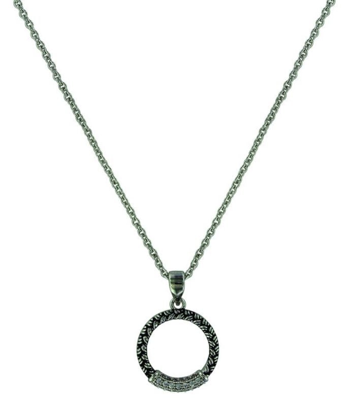Montana Silver Woven Wheat Braid NecklaceBk/Wh