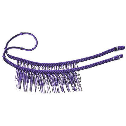 Tough1 Mini Knot Competition Rein With Fringe Brn