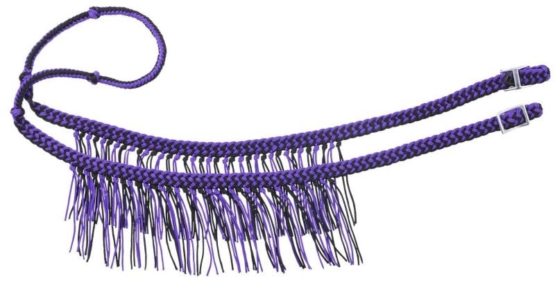 Tough1 Mini Knot Competition Rein With Fringe Brn