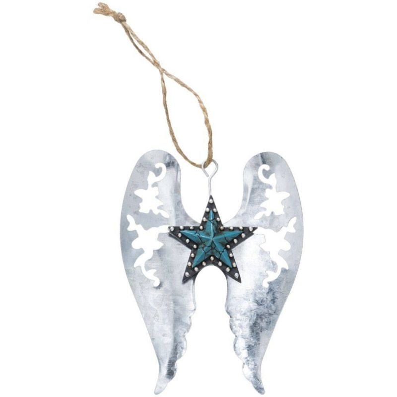 Orn Wings/Star/Studs Brn