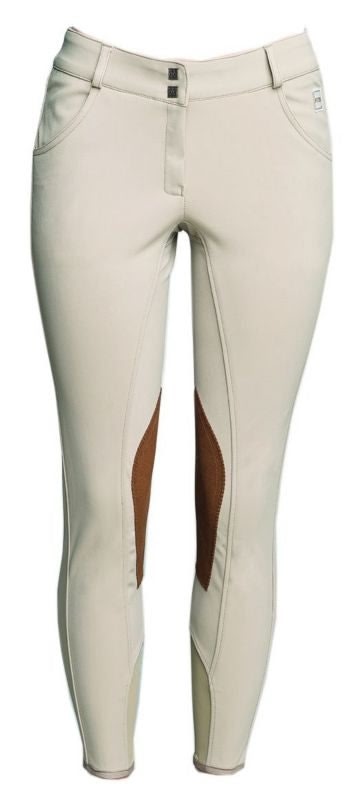 Fits Ladies Pippa Woven Knee Patch Suede 24 R Brn