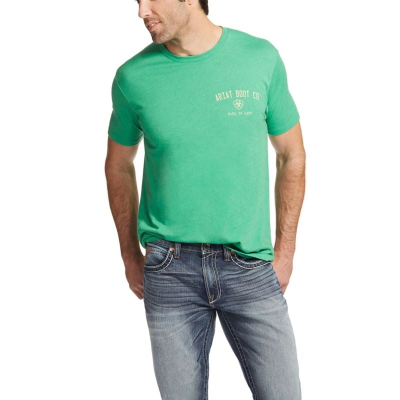 Ariat Menfts Stampede Tee Small Kelly Heather