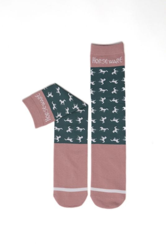 Horseware Kids Knee Socks - 2 Pack 29 Pink Blossom