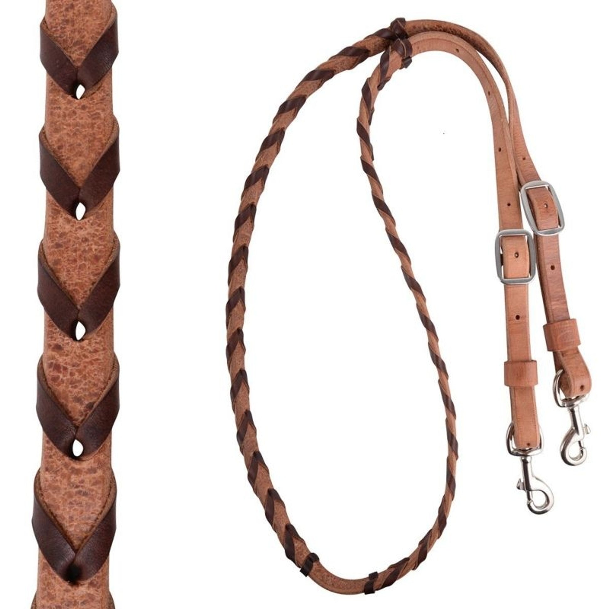 Martin 3/4 Barrel Reins With Colored Lace Brn