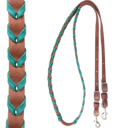 Martin 3/4 Barrel Reins With Colored Lace Brn