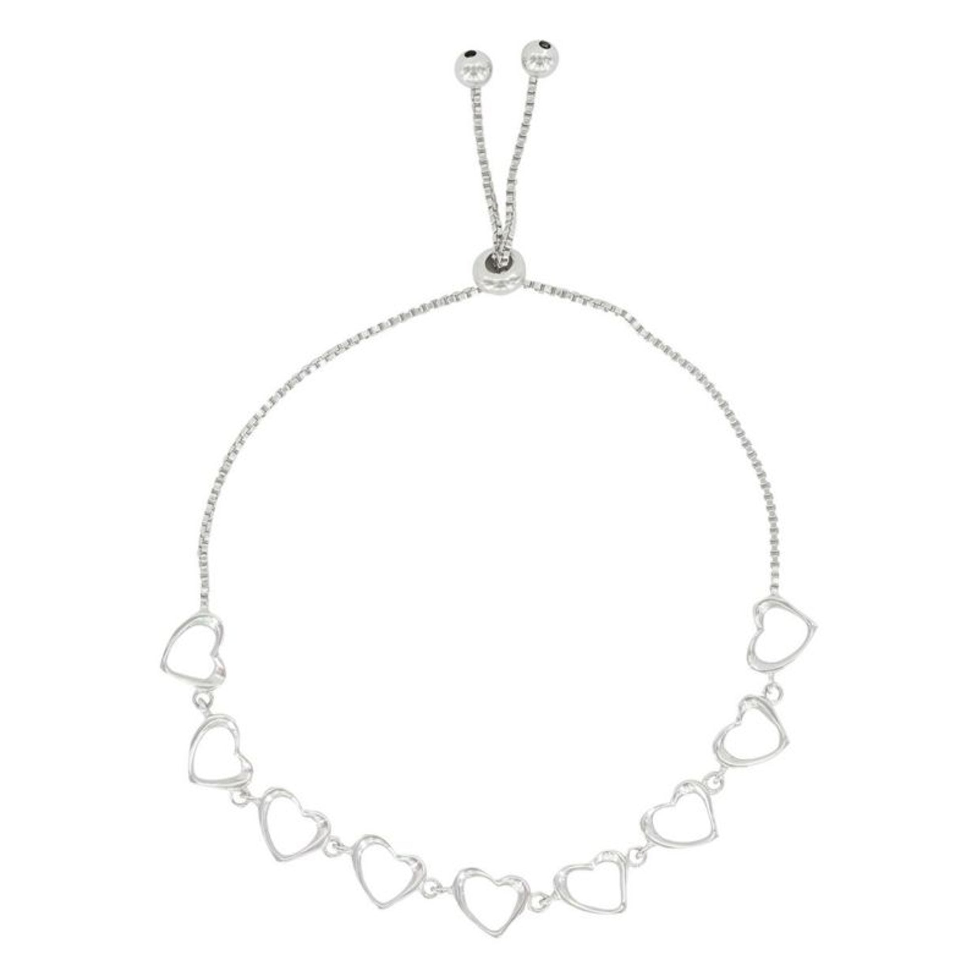 Montana Silversmiths Open Heart Link BraceletBk/Wh