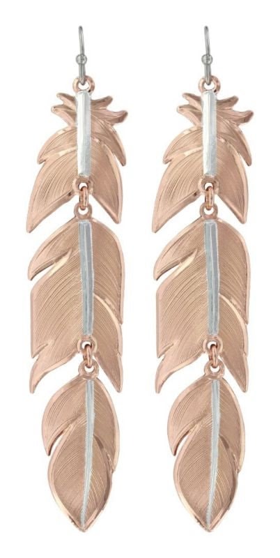 Montana Silversmith Rose Gold Long Feather Earring