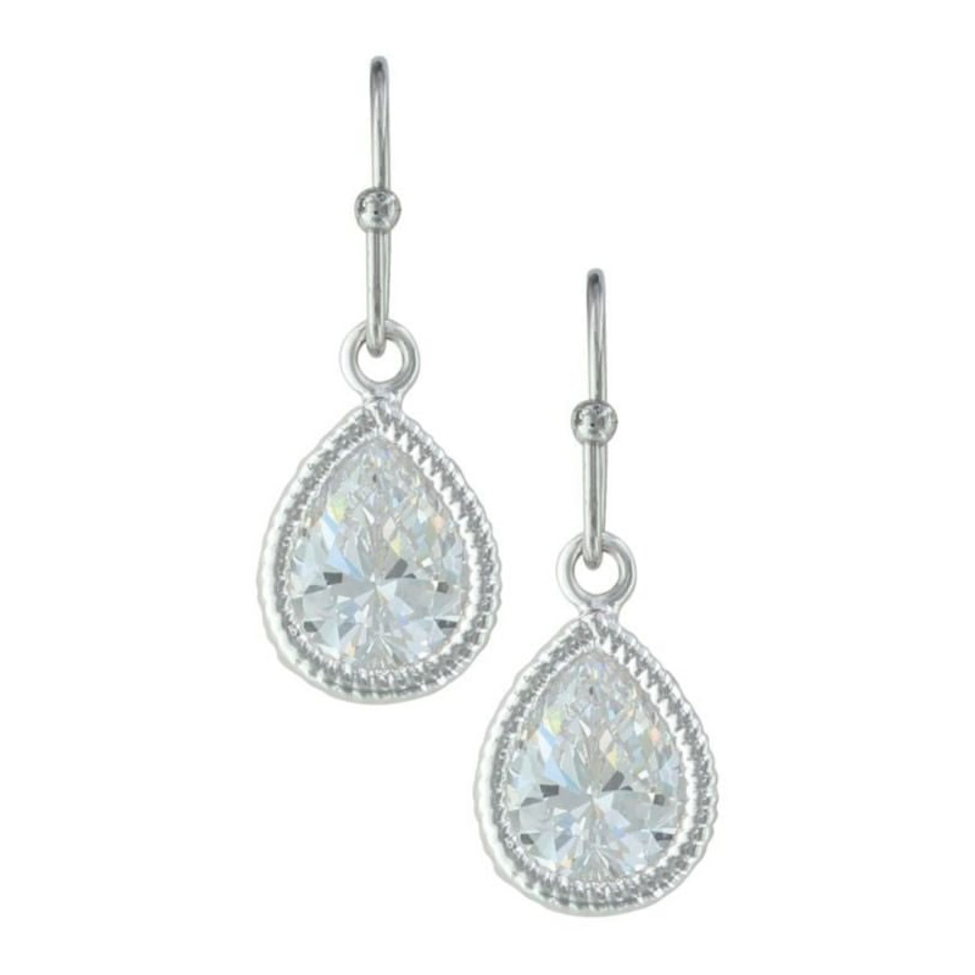Montana Silversmiths Teardrop Dangle EarringsBk/Wh