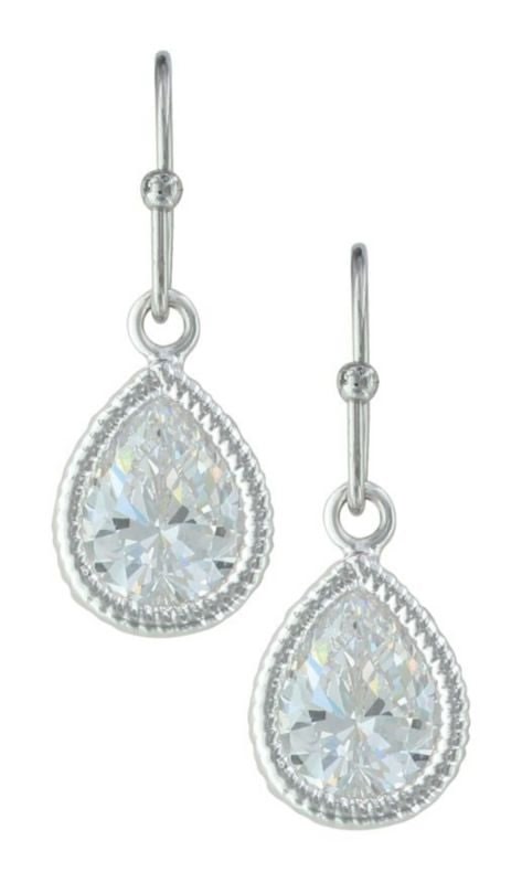 Montana Silversmiths Teardrop Dangle EarringsBk/Wh