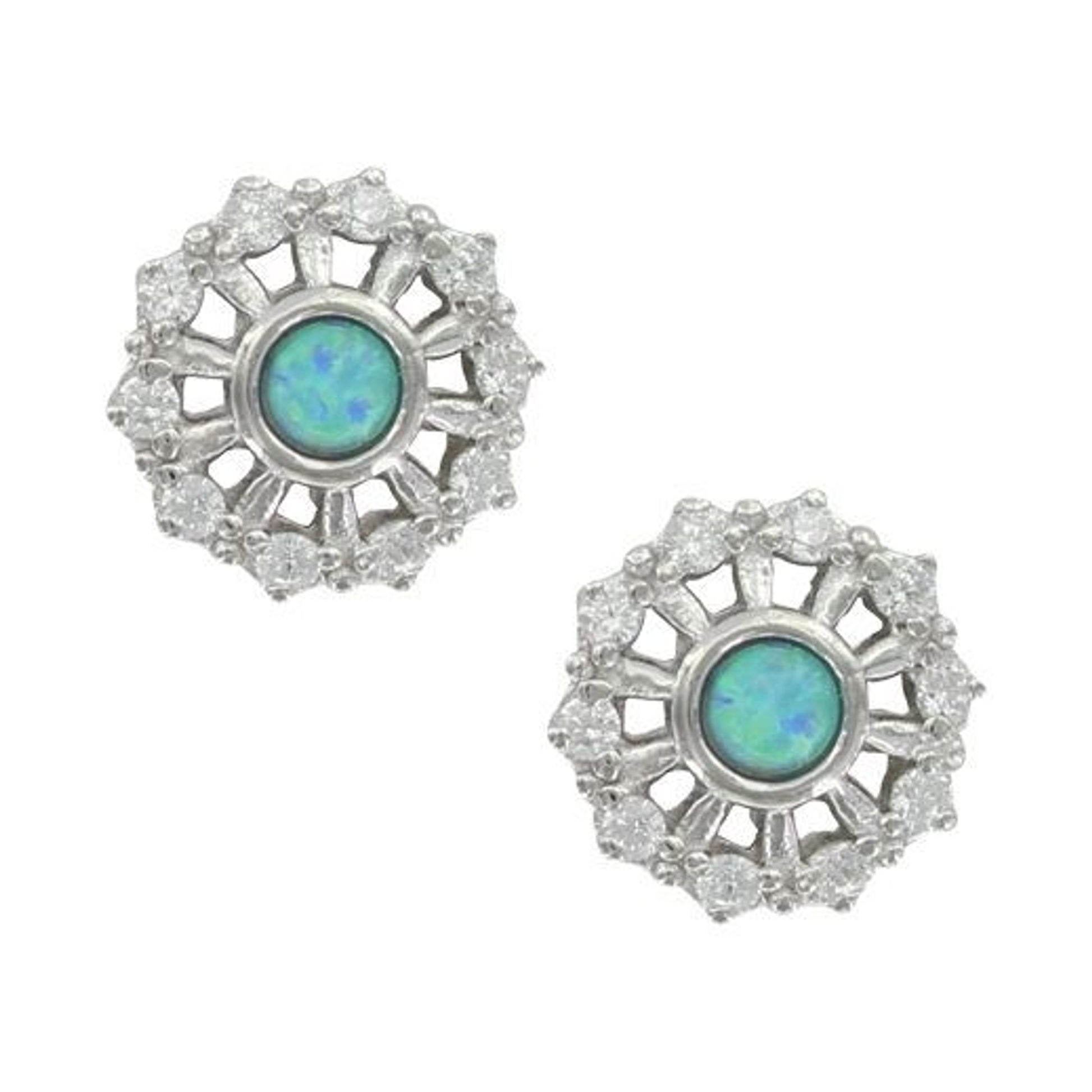 Montana Silversmiths Opal Burst Stud EarringsBk/Wh