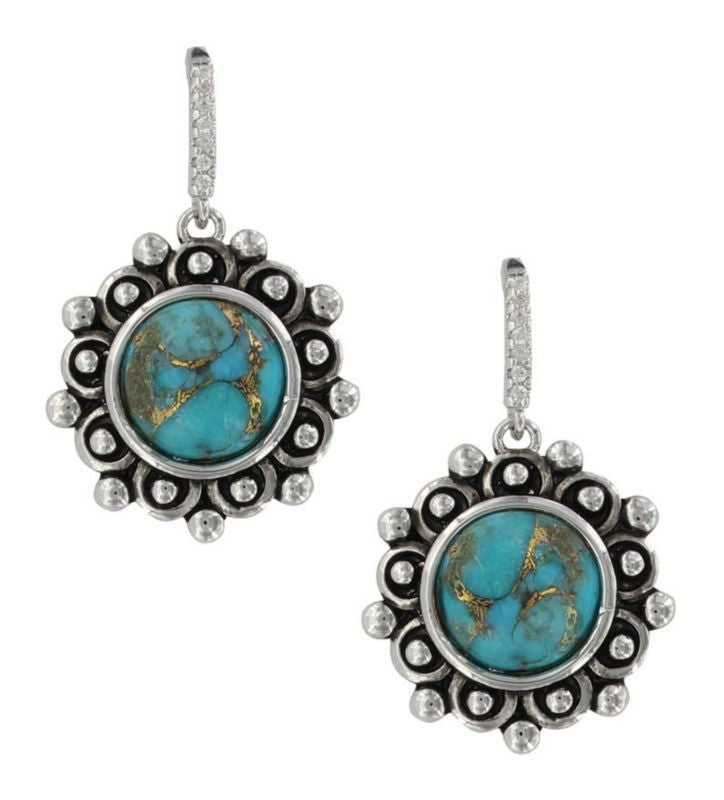MontanaSilversmith Beaded Flower Turquoise Earring