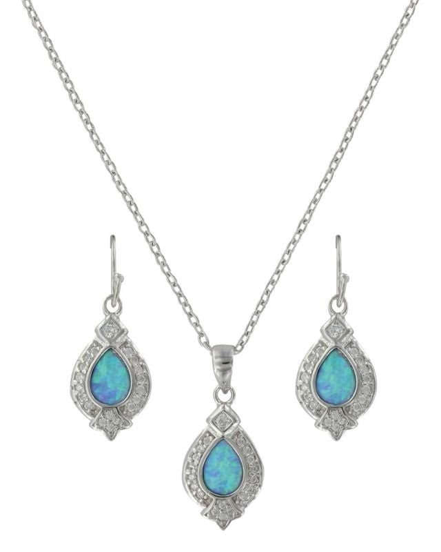 Fancy Pointed Teardrop Opal Jewelry Set